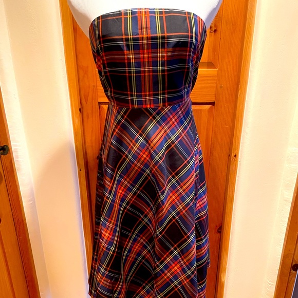 J. Crew Dresses & Skirts - J. Crew Tartan Plaid Holiday Silk Dress